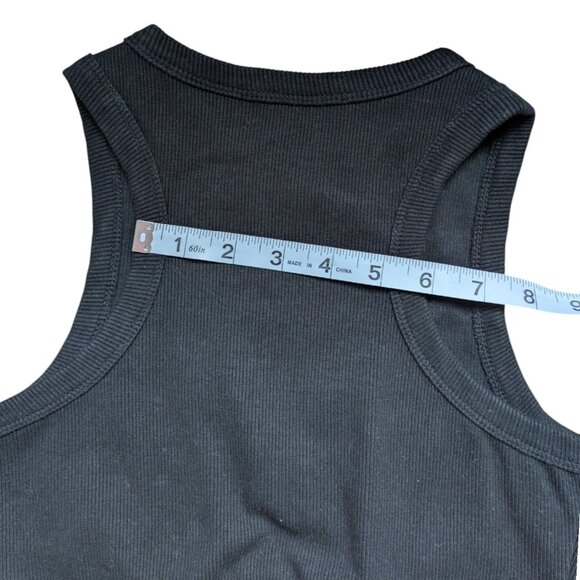 White Fox Boutique Little Ribbed Black Cropped Tank Top Women Size Small - Picture 10 of 12